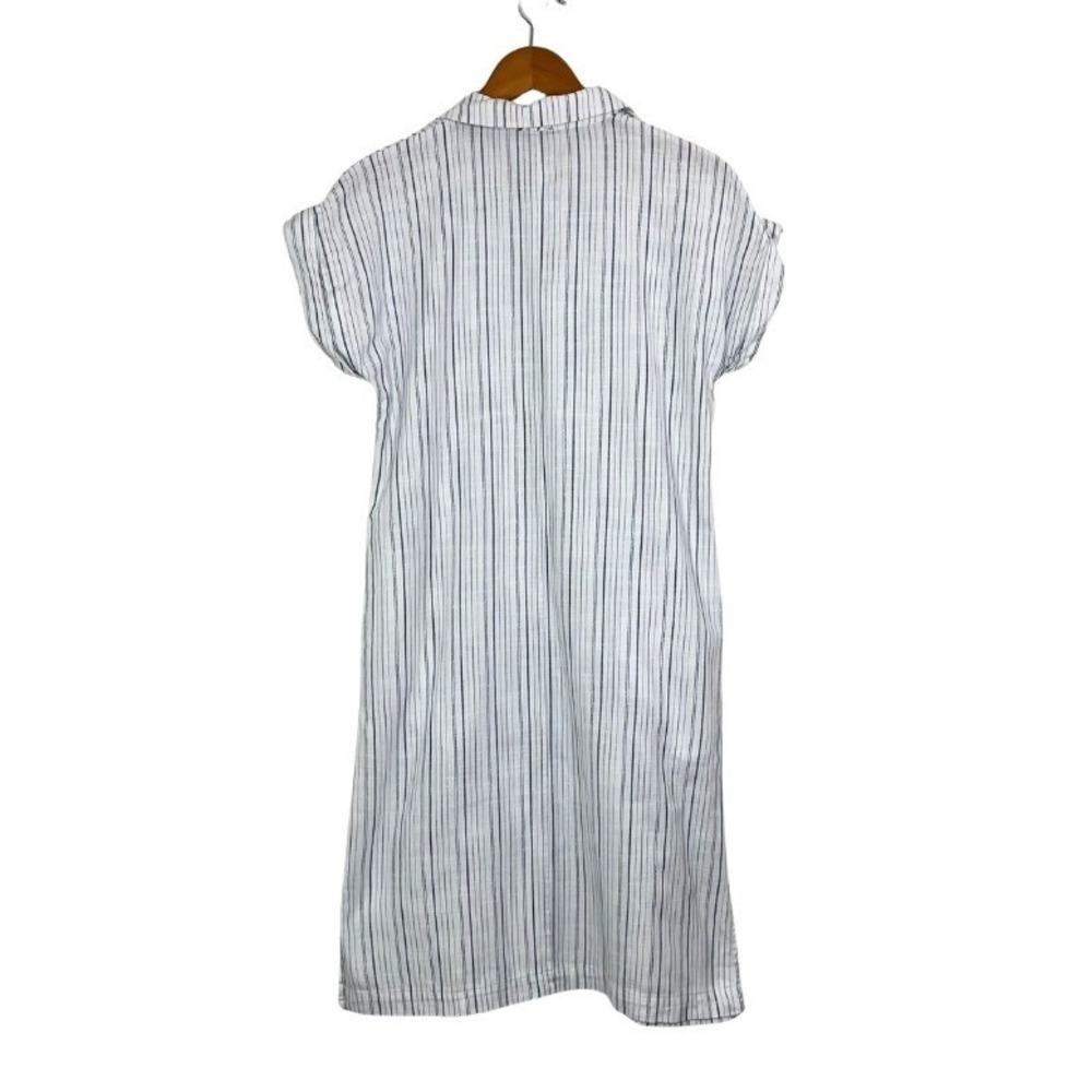 Ann Taylor Factory XS Blue White Striped Shirt Dress Cotton Button Front Casual‎ - Picture 6 of 9